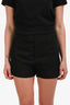 Helmut Lang Black Linen Blend Mini Shorts Size 6