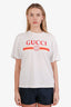 Gucci White/Red Logo T-Shirt Size S