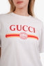Gucci White/Red Logo T-Shirt Size S