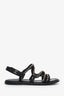 Pre-Loved Chanel™ 22P Black Calfskin Chain Strap Sandals Size 37.5C