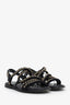 Pre-Loved Chanel™ 22P Black Calfskin Chain Strap Sandals Size 37.5C