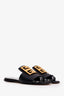 Givenchy Black Leather Logo Sandals Size 37