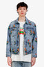 Kith Blue Floral Embroidered Denim Ellis Trucker Jacket Size M Mens