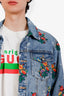 Kith Blue Floral Embroidered Denim Ellis Trucker Jacket Size M Mens