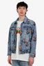 Kith Blue Floral Embroidered Denim Ellis Trucker Jacket Size M Mens