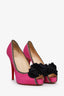 Christian Louboutin Limited Edition Pink Satin 'Peace Of Shoe' Heels With Signature Size 39