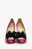 Christian Louboutin Limited Edition Pink Satin 'Peace Of Shoe' Heels With Signature Size 39