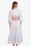 ASTR The Label Blue Rosewood Surplice Cutout Waist Midi Dress Size M