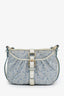 Celine Blue Leather/Canvas 'Macadam C' Crossbody