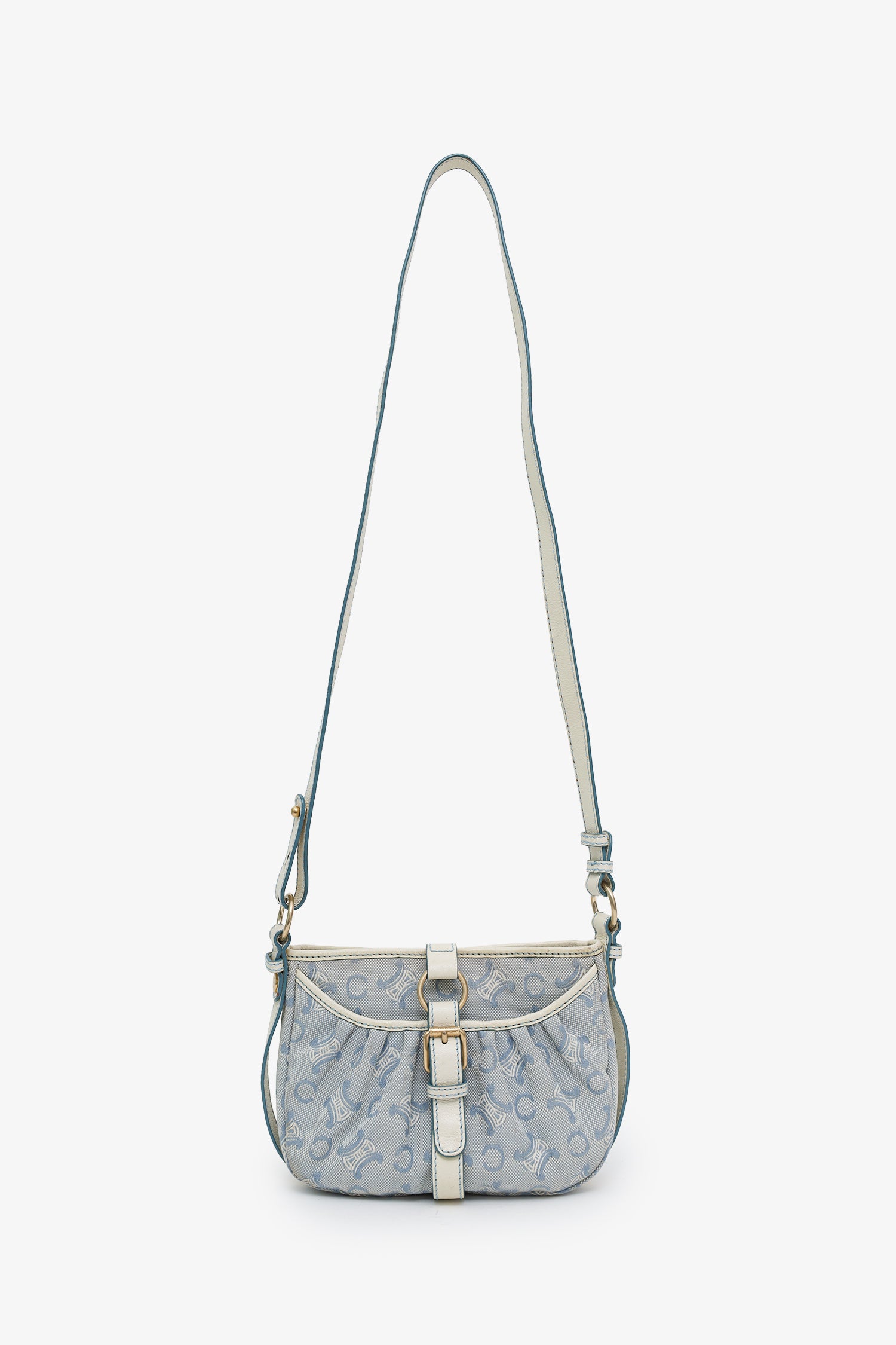 Celine Blue Leather/Canvas 'Macadam C' Crossbody – Mine & Yours