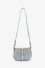 Celine Blue Leather/Canvas 'Macadam C' Crossbody