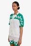 Casablanca White/Green Crochet Top + Shorts Set S