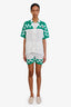 Casablanca White/Green Crochet Top + Shorts Set S