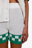 Casablanca White/Green Crochet Top + Shorts Set S