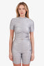 Alexander Wang Blue/Silver Ruched Top + Shorts Set Size S