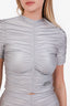 Alexander Wang Blue/Silver Ruched Top + Shorts Set Size S