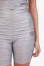 Alexander Wang Blue/Silver Ruched Top + Shorts Set Size S