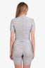 Alexander Wang Blue/Silver Ruched Top + Shorts Set Size S