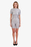 Alexander Wang Blue/Silver Ruched Top + Shorts Set Size S
