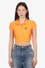 Chrome Hearts Orange 'Horseshoe' Five Tennis Polo Top Size S