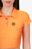 Chrome Hearts Orange 'Horseshoe' Five Tennis Polo Top Size S