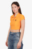 Chrome Hearts Orange 'Horseshoe' Five Tennis Polo Top Size S