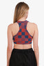 Louis Vuitton Red Monogram Damier Knit Sports Cropped Tank Size S