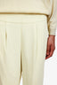 Peserico Light Yellow Straight Leg Pant + Sweater Set Size 44/46