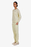 Peserico Light Yellow Straight Leg Pant + Sweater Set Size 44/46