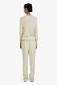 Peserico Light Yellow Straight Leg Pant + Sweater Set Size 44/46
