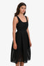 Pinko Black Perforated Lace Detail Sleeveless Midi Dress Size 6