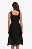 Pinko Black Perforated Lace Detail Sleeveless Midi Dress Size 6