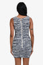 Balmain Blue/White Tweed  Button Detail Sleeveless Mini Dress Size 34