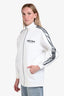 Miu Miu 2019 White Sequin Sleeve Zip Up Jacket Size S