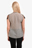 Isabel Marant Etoile Black/White Striped Cotton V-Neck Sleeveless Top Size 34