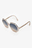 Chloe Pink Acrylic 'Esther' Round Sunglasses