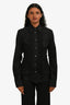 Dolce & Gabbana Black Cotton Ruffle Detail Button Down Shirt Size 40