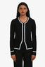 Dolce & Gabbana Black/White Contrast Button Down Cardigan Size 38