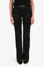 Dolce & Gabbana Black Cotton Blend Low Rise Boot Cut Trousers Size 40