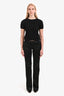 Dolce & Gabbana Black Cotton Blend Low Rise Boot Cut Trousers Size 40