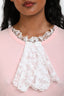 Louis Vuitton Vintage Pink Cotton/White Lace Collar Long Sleeve Top Estimated Size S
