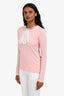 Louis Vuitton Vintage Pink Cotton/White Lace Collar Long Sleeve Top Estimated Size S