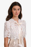 Dolce & Gabbana White Cotton Lace Cropped Shrug Size 42