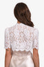 Dolce & Gabbana White Cotton Lace Cropped Shrug Size 42
