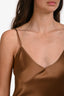 SPRWMN Brown Silk Slip Dress Est. Size Medium