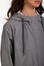 Brunello Cucinelli Grey Nylon Hooded Midi Zip Jacket Size 42