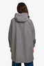Brunello Cucinelli Grey Nylon Hooded Midi Zip Jacket Size 42