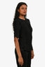 Isabel Marant Black Silk Ruched Quarter Sleeve Top Size 34