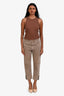 Brunello Cucinelli Brown Denim Monili Cuffed Jeans Size 2