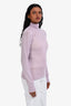 Adam Lippes Purple Cashmere Floral Detail Long Sleeve Turtleneck Sweater Size XS